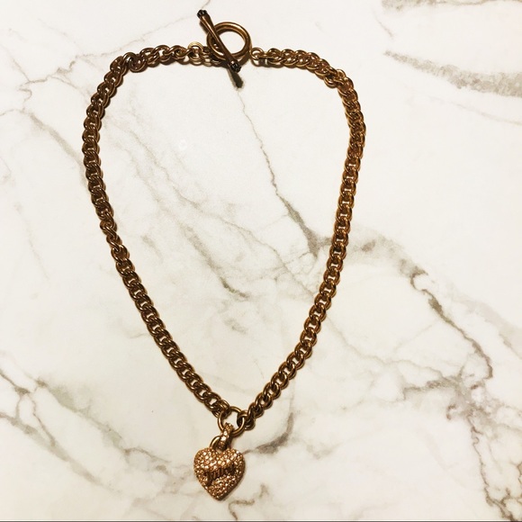 Juicy Couture rosegold crystal pave heart necklace - Picture 6 of 8